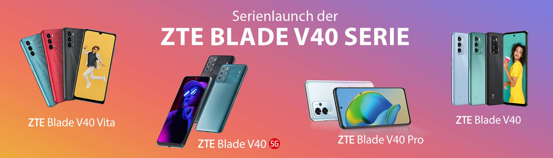 الكشف عن أربعة هواتف من مجموعة ZTE Blade V40